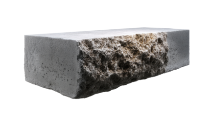 Concrete Block Close-up: a close-up of a weathered concrete block, showcasing its raw texture. capturing the details of its surface and the interplay of light and shadow.