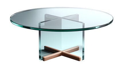 Glass Coffee Table: A modern, minimalist coffee table with a transparent glass top and a geometric base, highlighting the interplay of transparency and form.