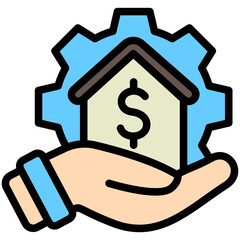 Obraz premium Asset Management mini illustration colored outline icon, use for trade wars, economy, business, finance, economic competition, UI, UX kit, app and web development, digital or print.