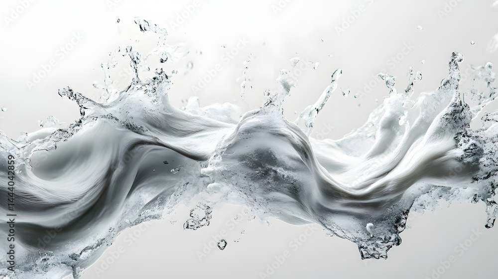 Aufkleber dynamic water splash action horizontal pure white background high-quality image abstract viewpoint