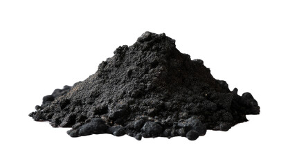 Pile of Volcanic Ash: A detailed, high-angle shot showcases a dark pile of volcanic ash, offering a striking view of nature's raw power and geological processes.