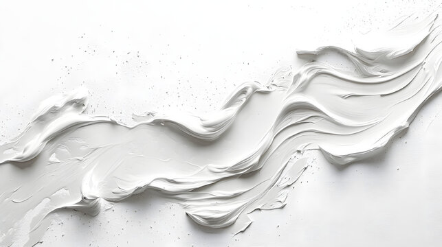Fototapeta Artistic texture of white paint on horizontal surface abstract background minimalist style modern design