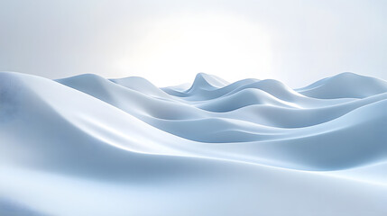 Gentle waves flowing on a pure white background abstract nature scene calm and serene environment