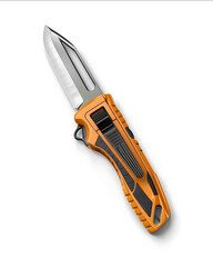 Fototapeta premium A premium utility cutter knife with sharp retractable blade sleek metallic housing rubber grip clean slider mechanism isolated on white background no shadow Created Using realistic