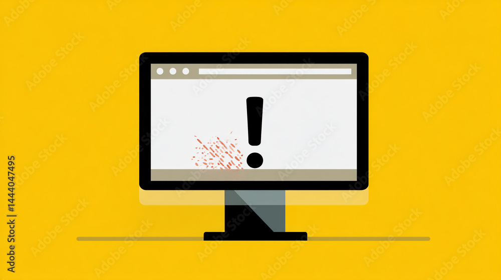 Poster website error page with exclamation mark symbol