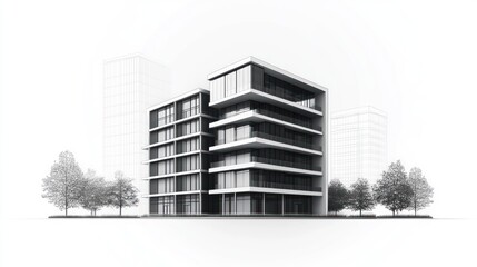 Modern architectural design sketch