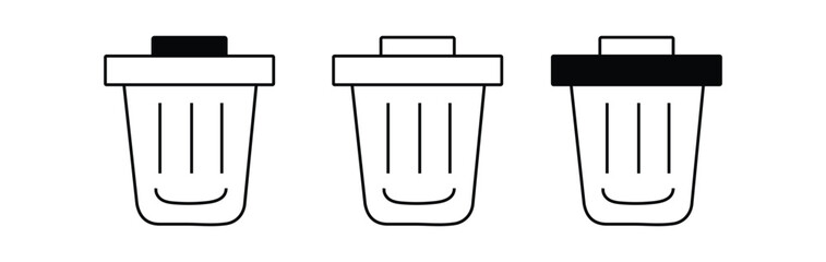 Trash Can Vector Line Icon Design.  Recycling line icon. trash can icon vector design symbol
