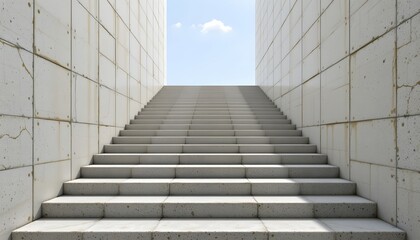 geometric steps or ladders rising, empty space top
