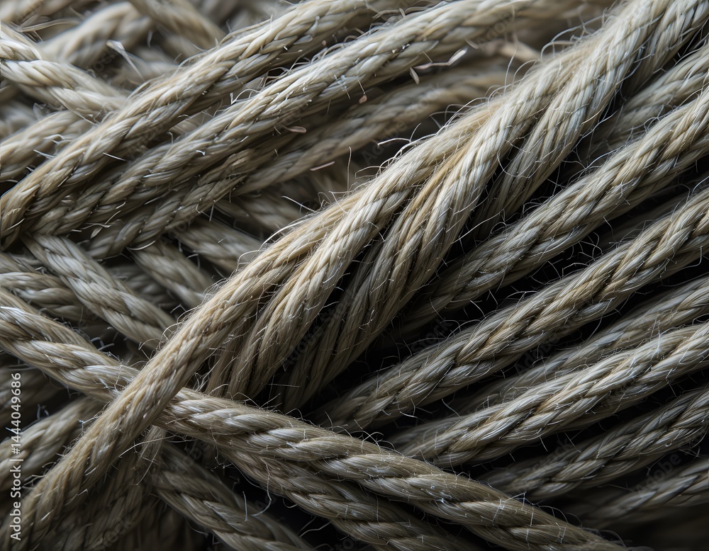 Aufkleber intricate sewing thread fibers, a close-up view. subtle color variations present. twisted strands cr