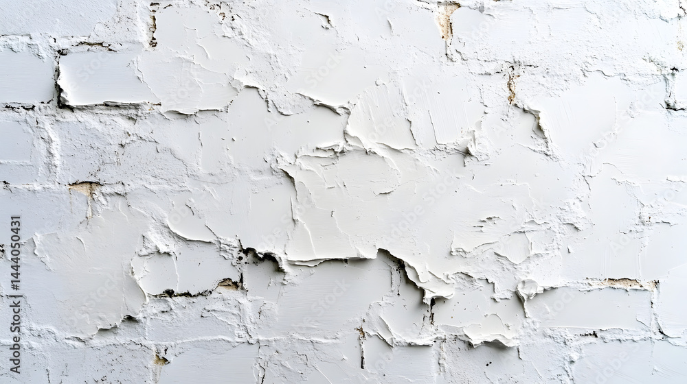 Poster textured white brick wall background for clean design studio setting high-resolution image
