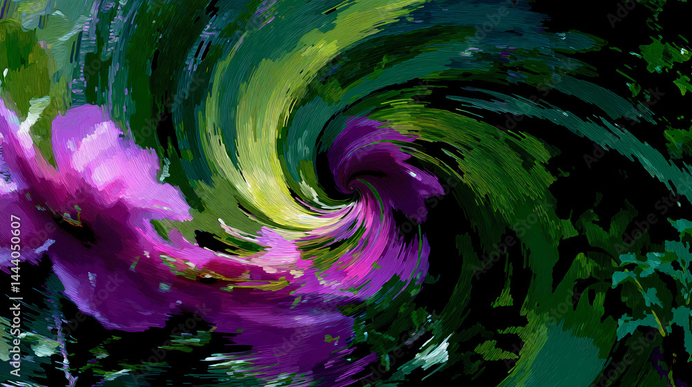 Poster whirling floral patterns nature garden abstract art close-up view dynamic design for visual serenity