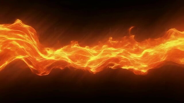 Intense Fire Stream Upscale Animated Loop of Fiery Waves, Perfect for VFX, Motion Graphics, and Backgrounds