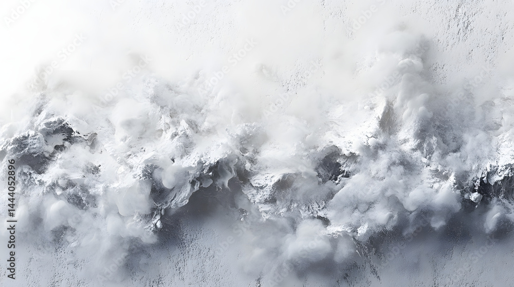 Poster dynamic ocean waves crashing on white shoreline coastal scene high-resolution image serene atmospher