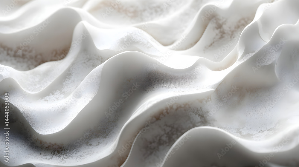Aufkleber flowing white textures create a serene atmosphere in modern design minimalist style abstract art