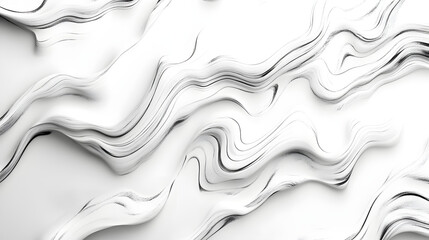 Obraz premium Dynamic abstract wave patterns on pure white background digital art minimalist design close-up view