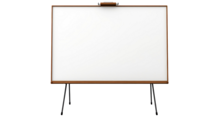 New and Fresh Blank Whiteboard on White Background