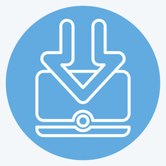 Icon Computer. related to Download symbol. blue eyes style. design editable