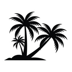 Palm tree icon. Abstract line beach logo. Shape hand draw. Vector illustration . plam Tree Vector Icon in Minimal Line Art.