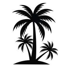 Palm tree icon. Abstract line beach logo. Shape hand draw. Vector illustration . plam Tree Vector Icon in Minimal Line Art.