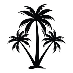 Palm tree icon. Abstract line beach logo. Shape hand draw. Vector illustration . plam Tree Vector Icon in Minimal Line Art.