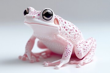 Pink speckled frog,  cute and alert