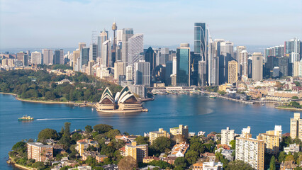 The Sydney skyline and harbor.
