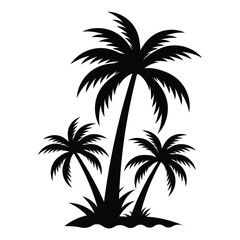 Palm tree icon. Abstract line beach logo. Shape hand draw. Vector illustration . plam Tree Vector Icon in Minimal Line Art.