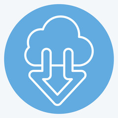 Icon Cloud. related to Download symbol. blue eyes style. design editable