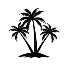 Palm tree icon. Abstract line beach logo. Shape hand draw. Vector illustration . plam Tree Vector Icon in Minimal Line Art.