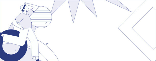 People exercising healthy running vector internet operation illustration
