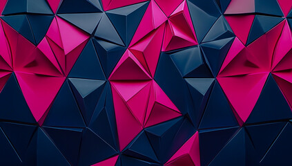 Obraz premium Geometric background in blue and dark blue, highlighted with pink accents and modern design elements.