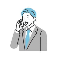 スマホで電話をしているビジネスマン