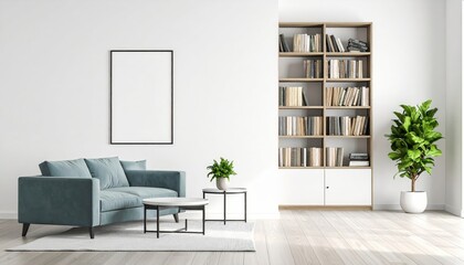 Minimal room scene with red accents and customizable wall space