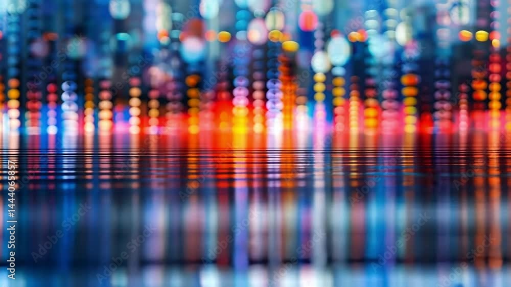 Poster vibrant abstract background with colorful lights and reflections creating dynamic atmosphere of ener