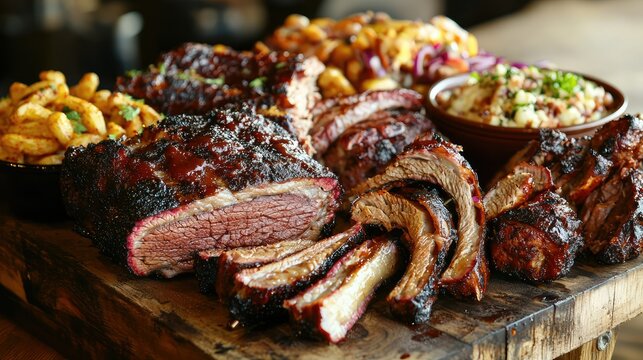 A BBQ restaurant that celebrates the regional BBQ styles of the U.S., with distinct sections for Texas, Kansas City, Memphis, and Carolina BBQ.