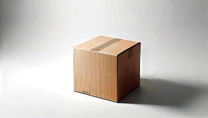 Cardboard Shipping Box on White Background for Packaging and Delivery Use

