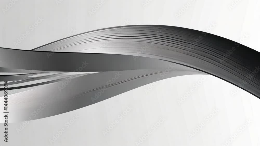 Poster elegant modern abstract design flowing silver ribbons and smooth curves create movement and visual a