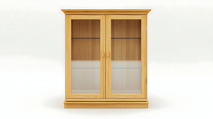 Obraz premium A wooden cabinet with two glass doors