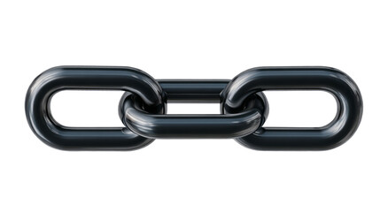 three link chain isolated, transparent background