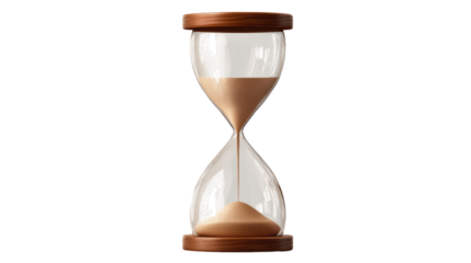 an hourglass with sand inside isolated, transparent background