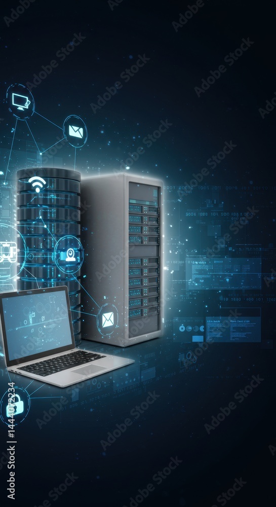 Poster advanced server network system architecture digital data center cloud computing infrastructure