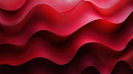 Abstract red background design with smooth curved intersections and modern gradient layers