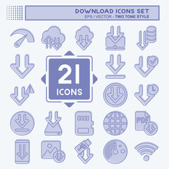 Icon Set Download. related to Education symbol. two tone style. design editable