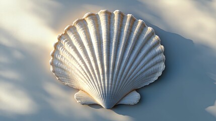Elegant scallop shell, a delicate natural form.