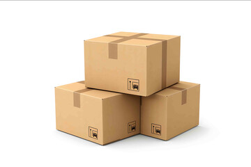 cardboard boxs warehouse mockup png file of isolated cutout object with shadow on white background