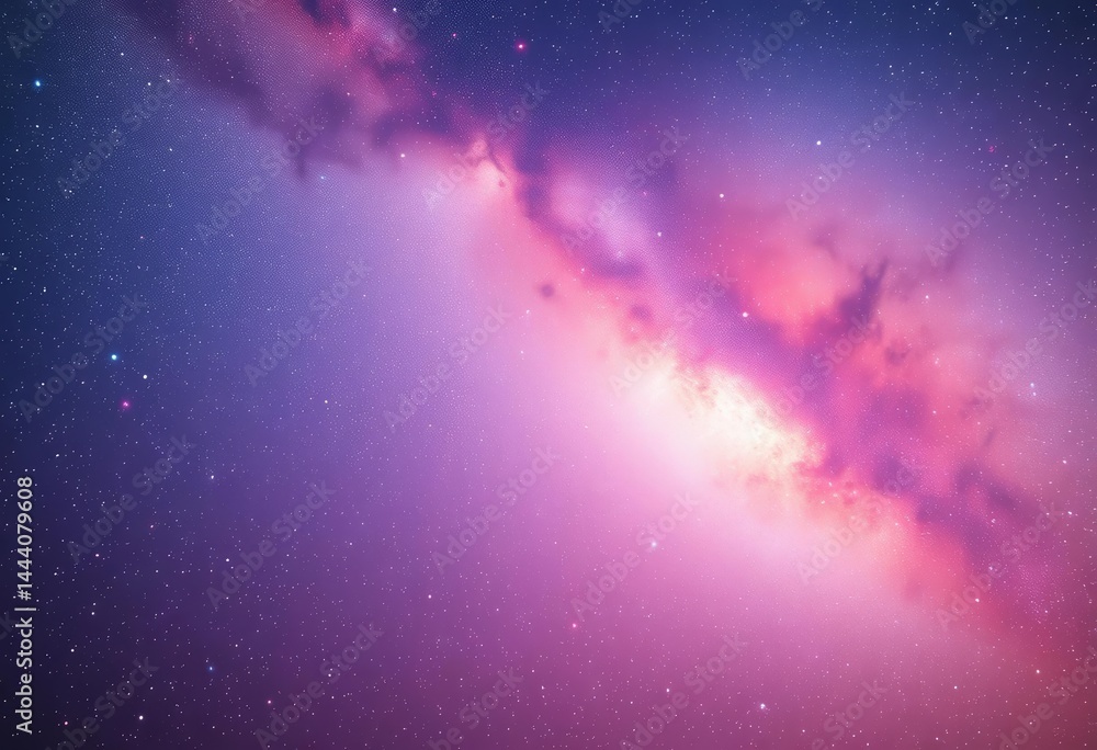 Wall mural dreamy pastel sky, sparkling stars, cosmic dust, vast empty space, galaxy, gentle