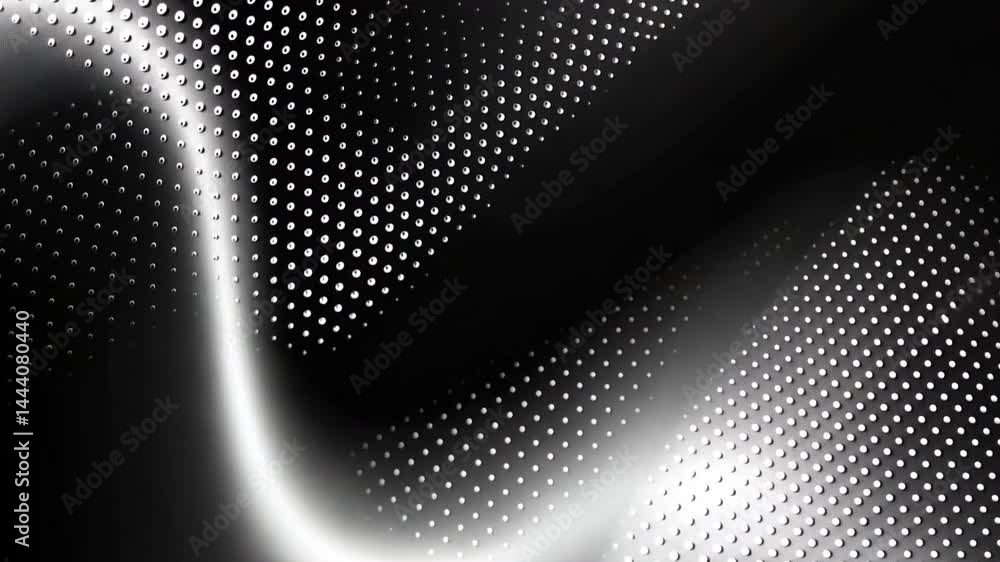 Poster dynamic abstract background modern black and white design with smooth dotted patterns, creating dept