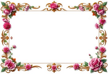 Elegant floral and classical page design elements; ornate frames, borders, corners, dividers, headpieces, copy space, elegant, art