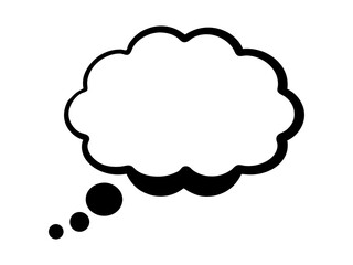 Thought bubble vector graphic for design projects and creative illustrations and presentations needs silhouette