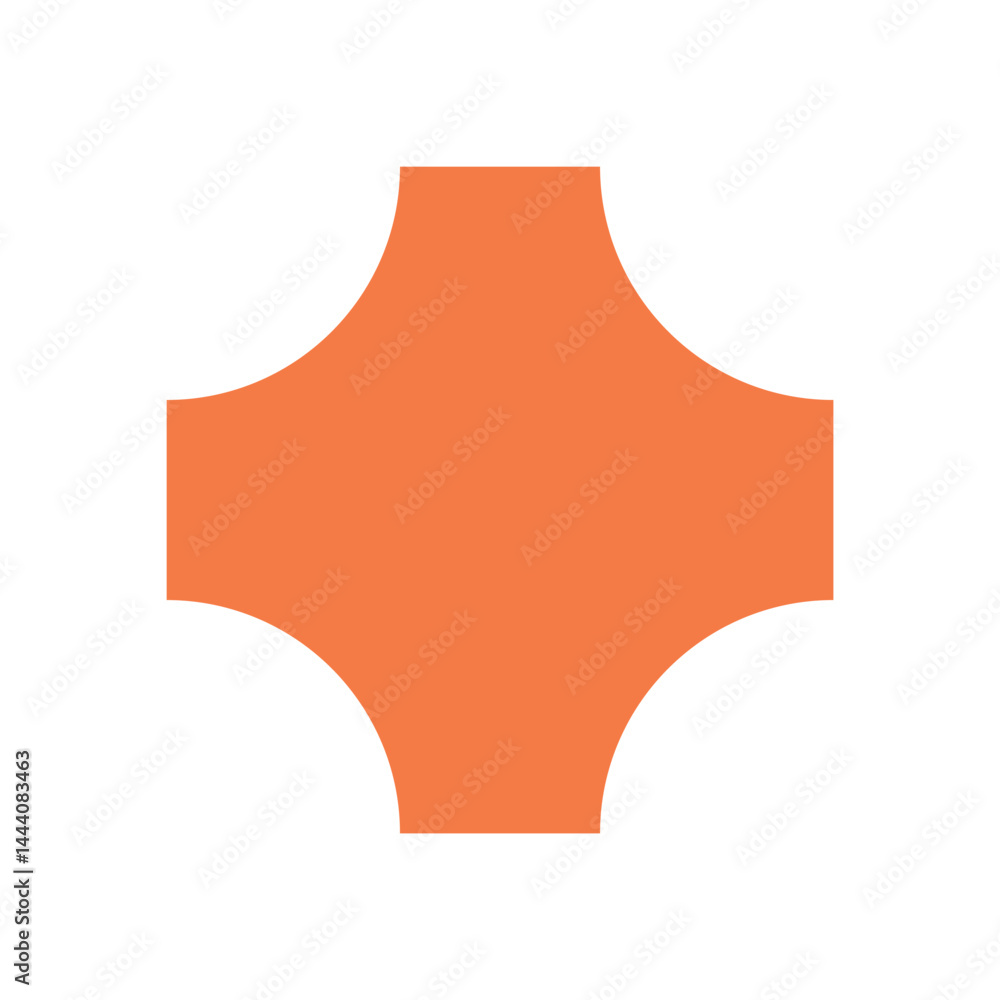 Wall mural modern abstract geometric shape. flat icon symbol representing a unique form. this bold element capt